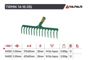 *YAPAR 95009 YPR METAL YAPRAK TIRMIK 1*25