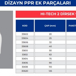 *DİZAYN 33610 90° DİRSEK 50 MM 1*45