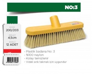 YILSAN 200/203 PLASTİK BADANA FIRÇASI 4,5CM NO:3 1*12