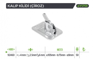 *YAPAR 92460 YPR KALIP KİLİDİ 4mm (ÇİROZ) 1*50