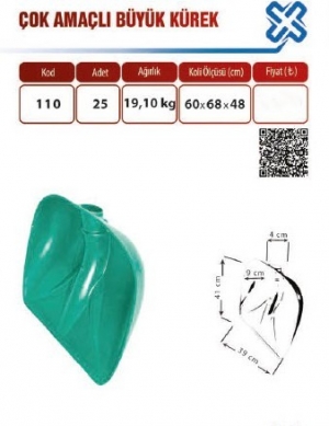 TUNA 110 ÇOK AMAÇLI BÜYÜK KÜREK(YEŞİL) 1*25