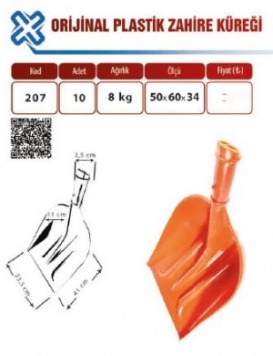 TUNA 207 PLASTİK ORJ. ZAHİRE KÜREĞİ 1*10