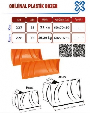 TUNA 227 PLASTİK ORJ. DOZER (KISA) 1*25