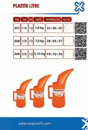 TUNA 307 PLASTİK LİTRE 1 LİTRE 1*12