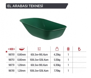 *YAPAR 98731 1.20mm 90LT EL ARABA TEKNESİ