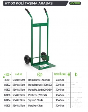 *YAPAR 80103 YPRHT100 KOLİ TAŞIMA ARABASI(DOLGU PLS. JANTLI)