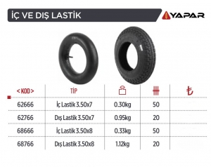 *YAPAR 62666 İÇ LASTİK 3.5 X 7 1*50