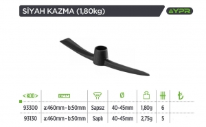 *YAPAR 93300 YPR KAZMA 1,80 KG- SİYAH 1*6